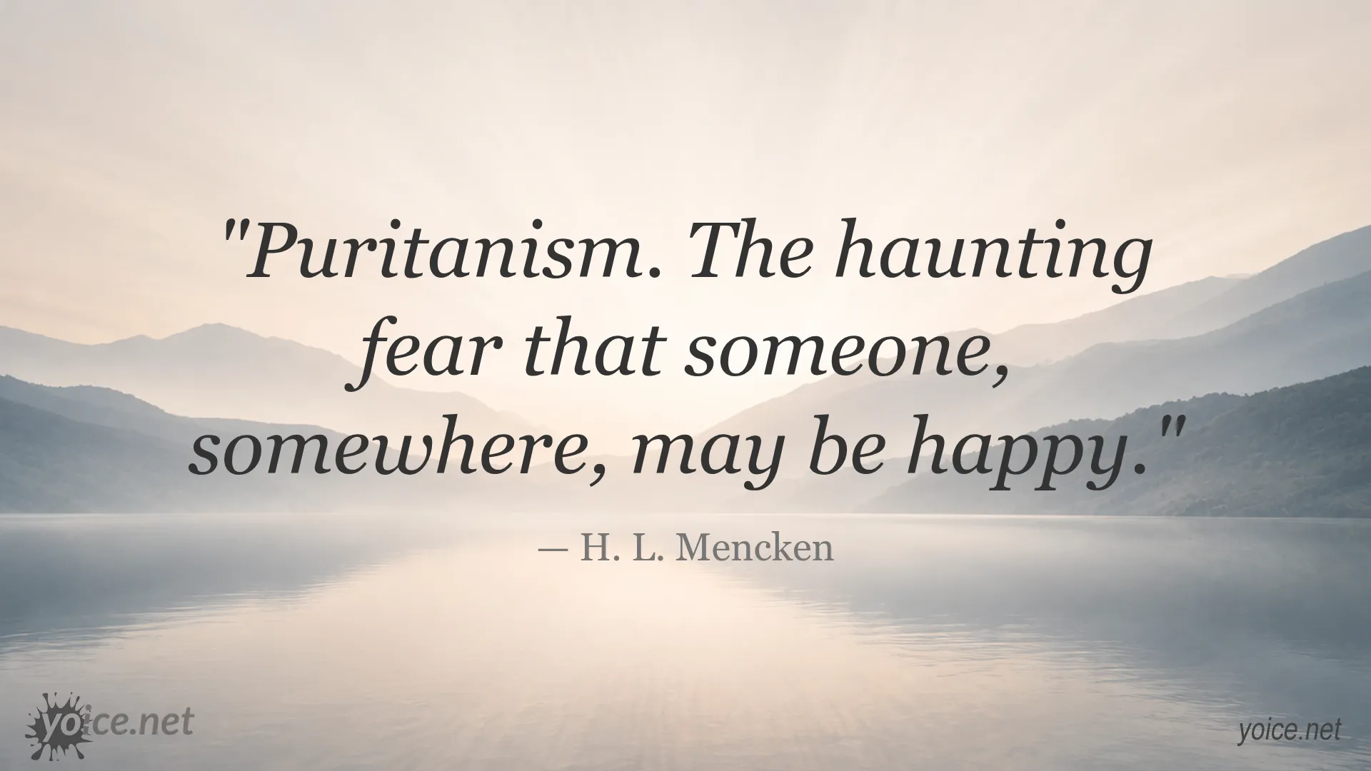 Puritanism quote image by H. L. Mencken