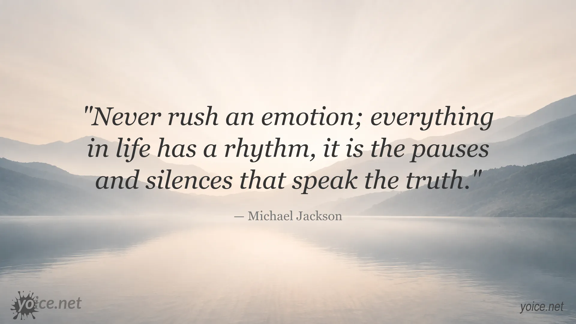 Inspirational quote image about patience and silence by Michael Jackson