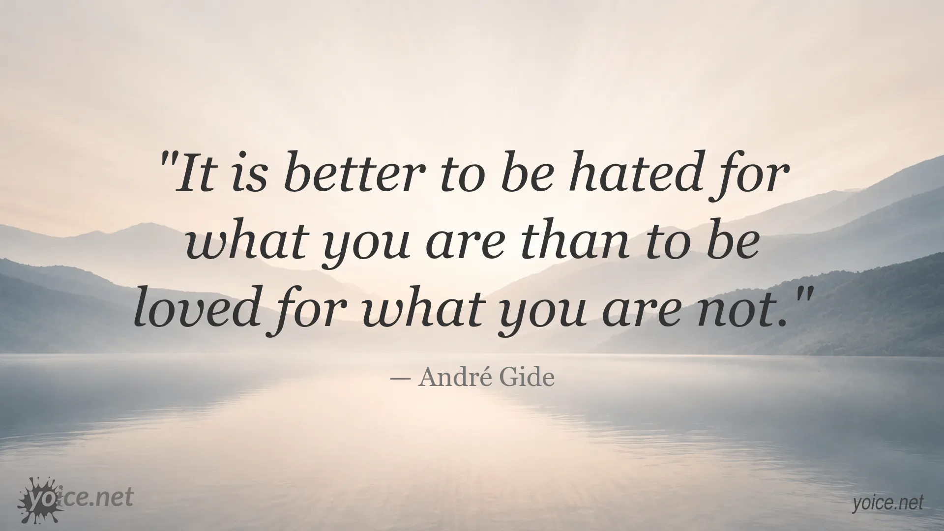 Inspirational quote by André Gide about being true to oneself