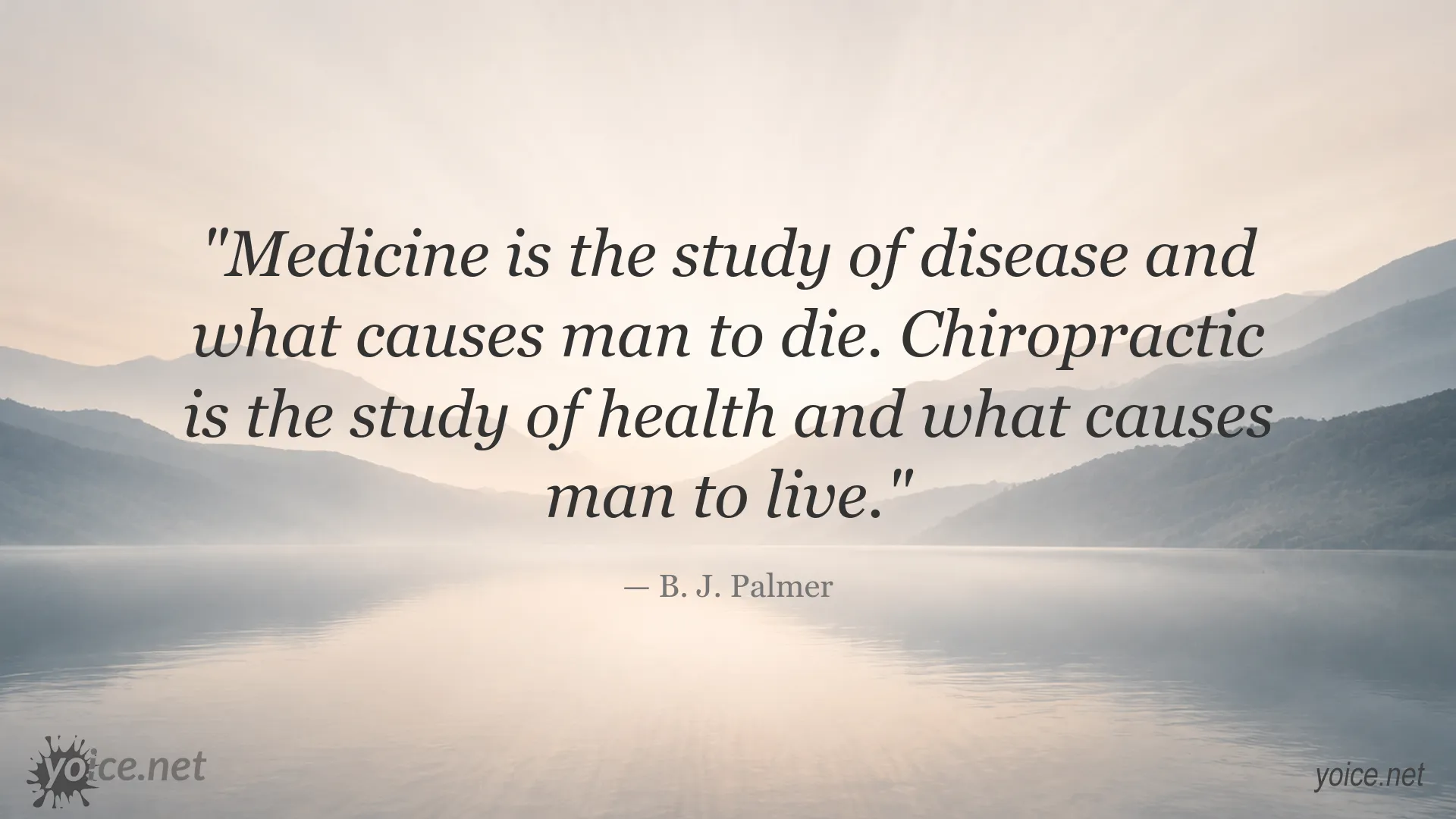 Quote by B. J. Palmer about medicine, health, and life