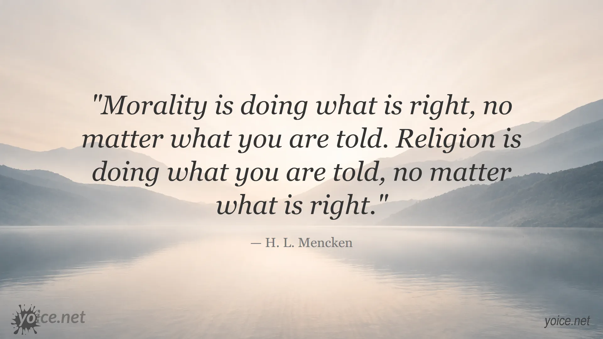Quote by H. L. Mencken about morality and religion