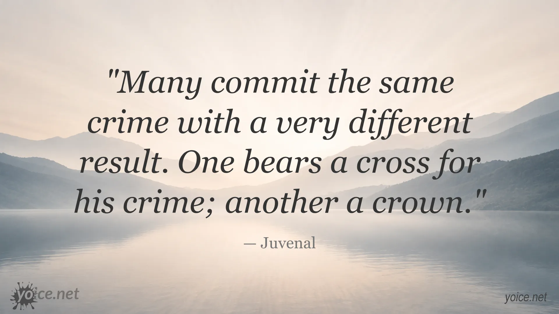 Quote by Juvenal about how people receive different consequences for the same crime
