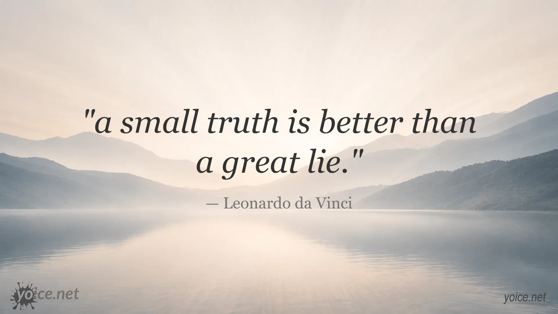Inspirational quote by Leonardo da Vinci about truth and lies