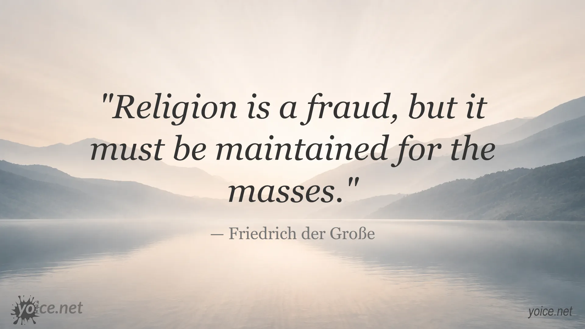 Quote image of Friedrich der Große about religion being a fraud