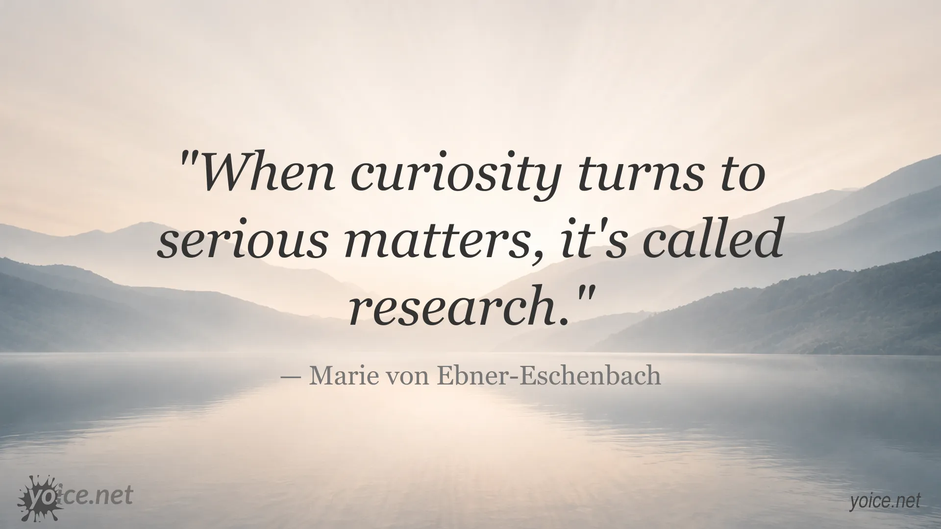 Marie von Ebner-Eschenbach quote image about research and curiosity