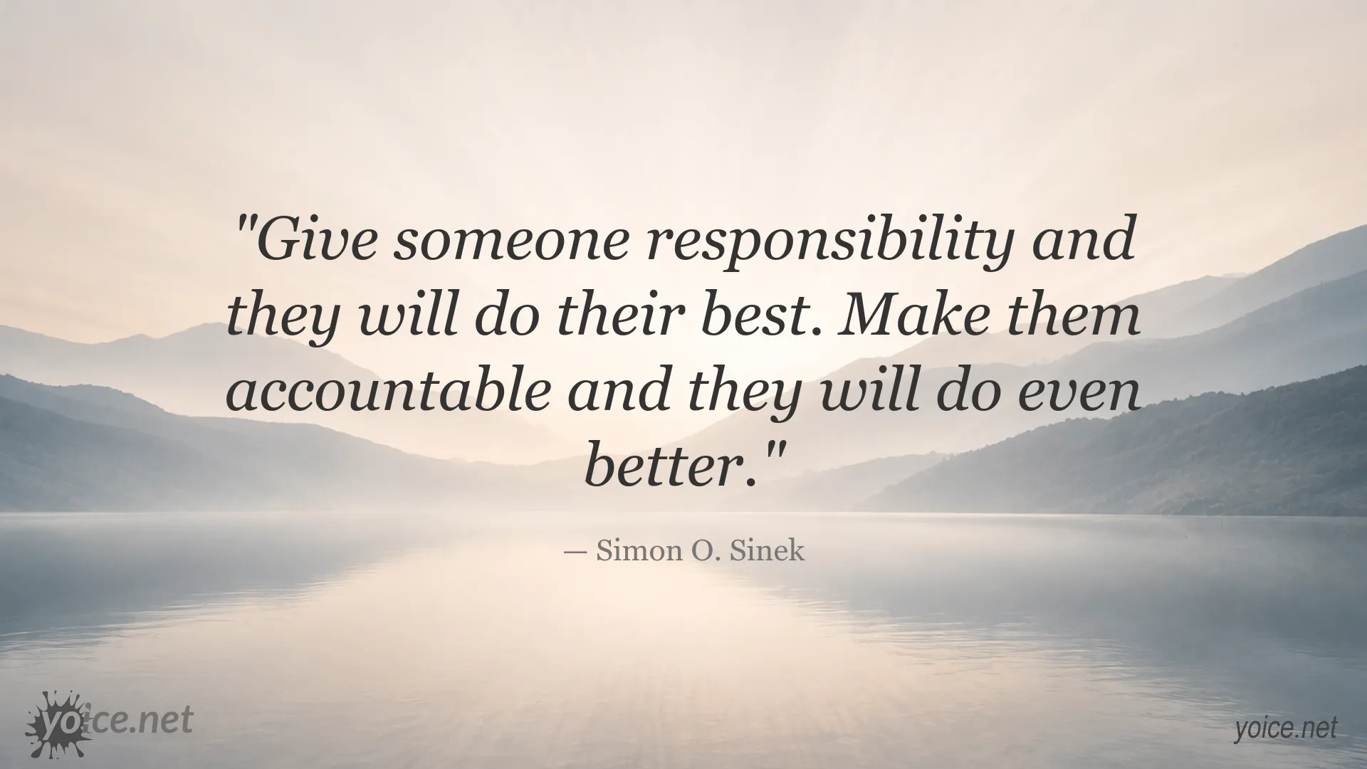 Quote graphic about responsibility and accountability by Simon O. Sinek
