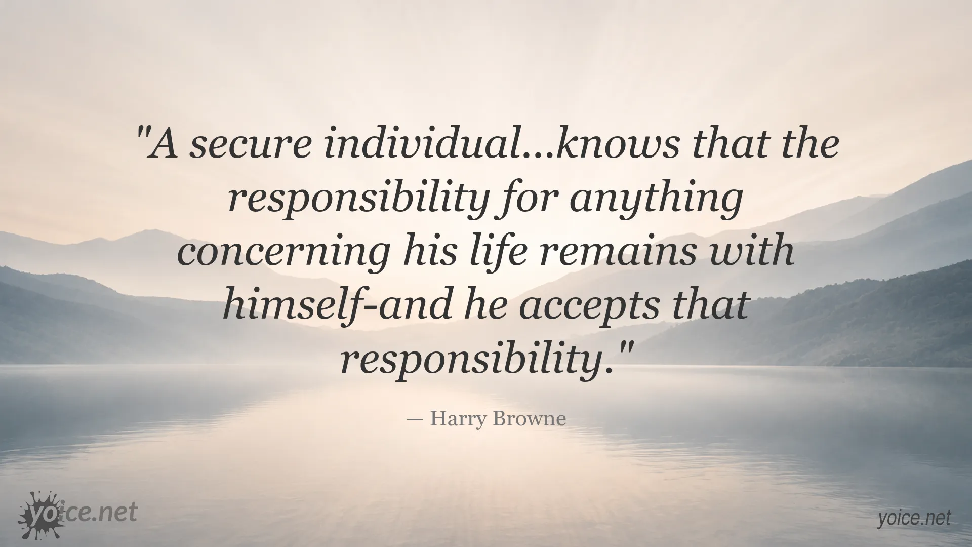 Harry Browne quote image about accepting responsibility for your life