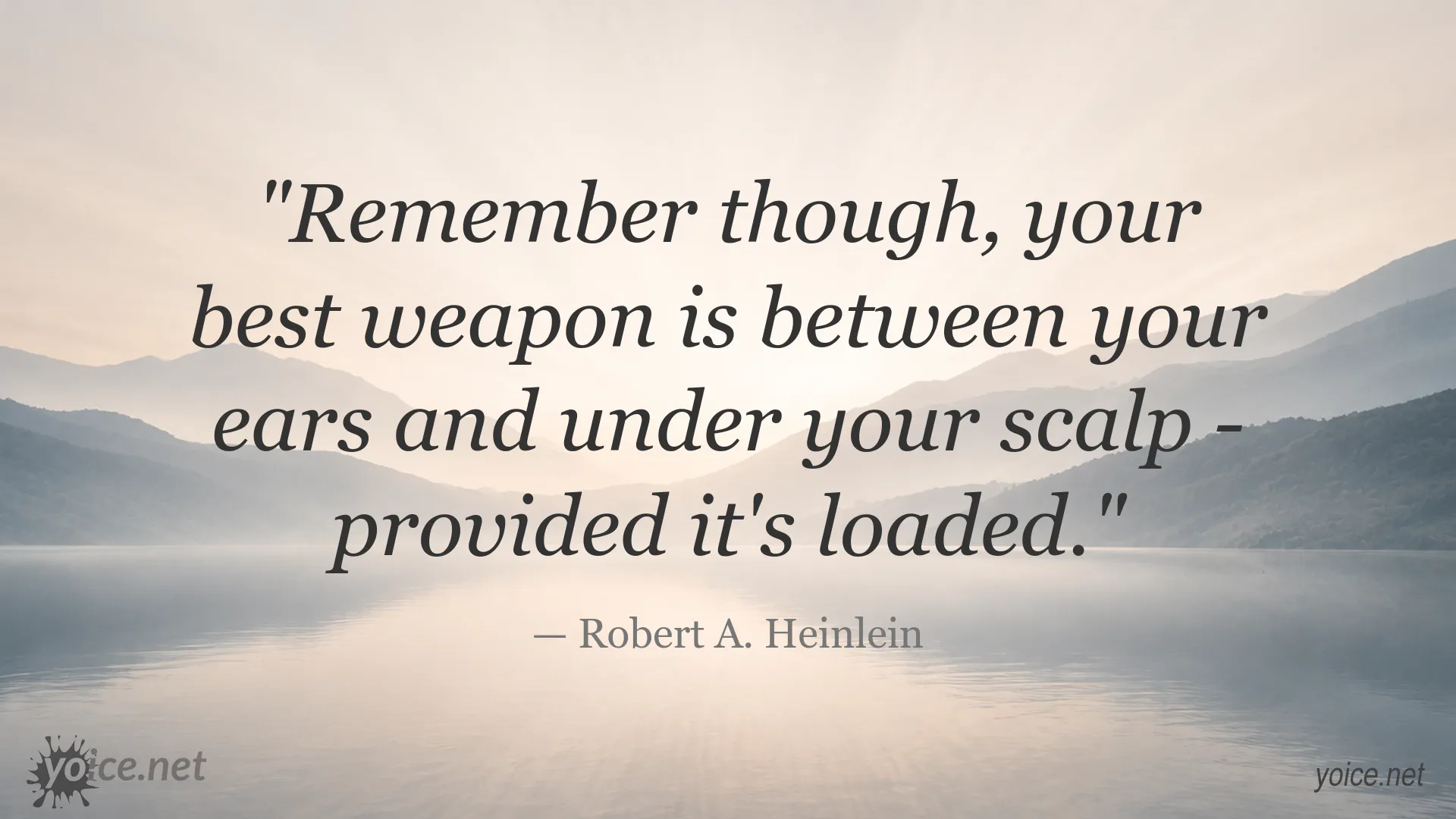 Robert A. Heinlein quote image about knowledge and intelligence as powerful tools