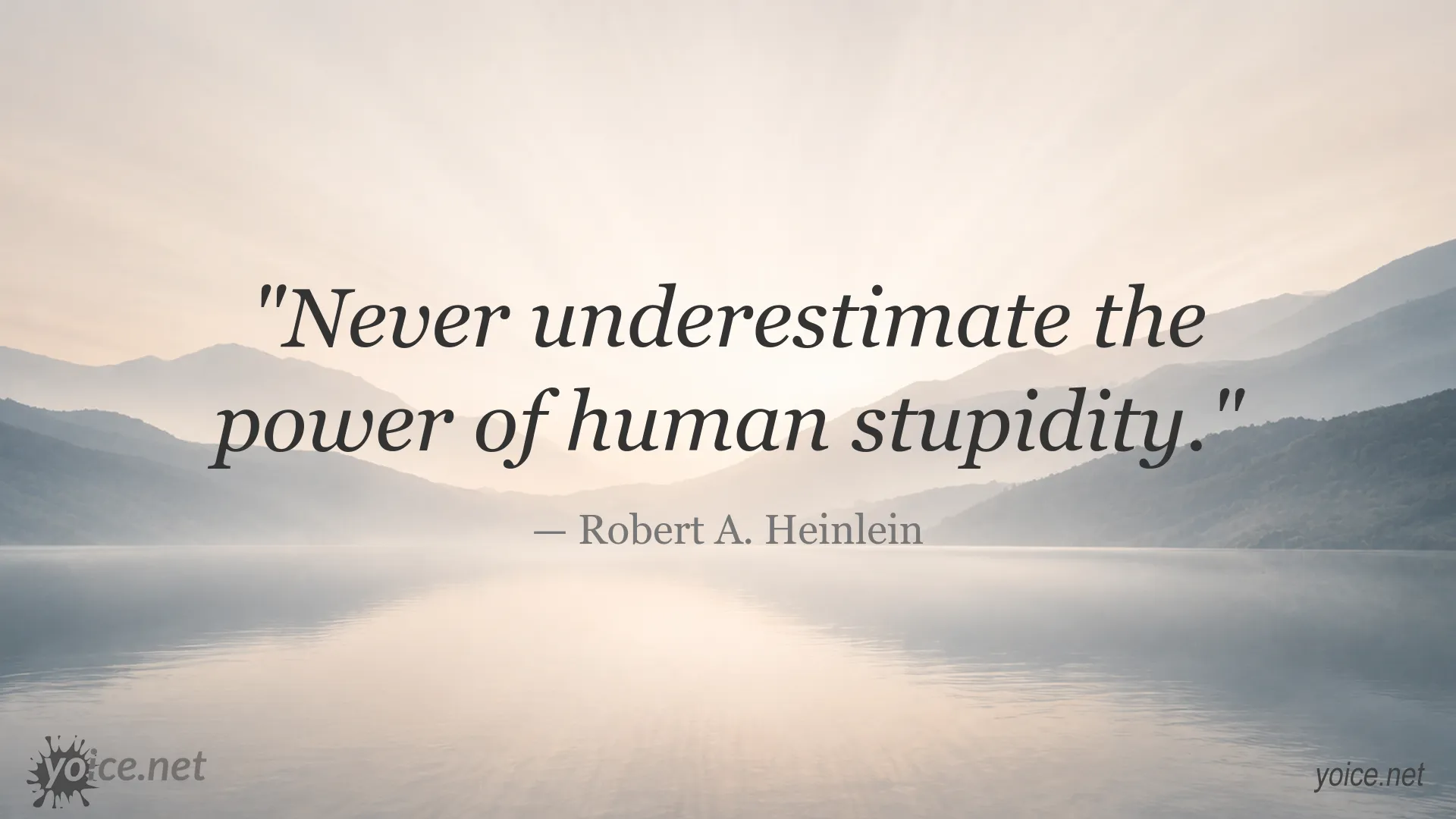 Quote image featuring Robert A. Heinlein about human stupidity