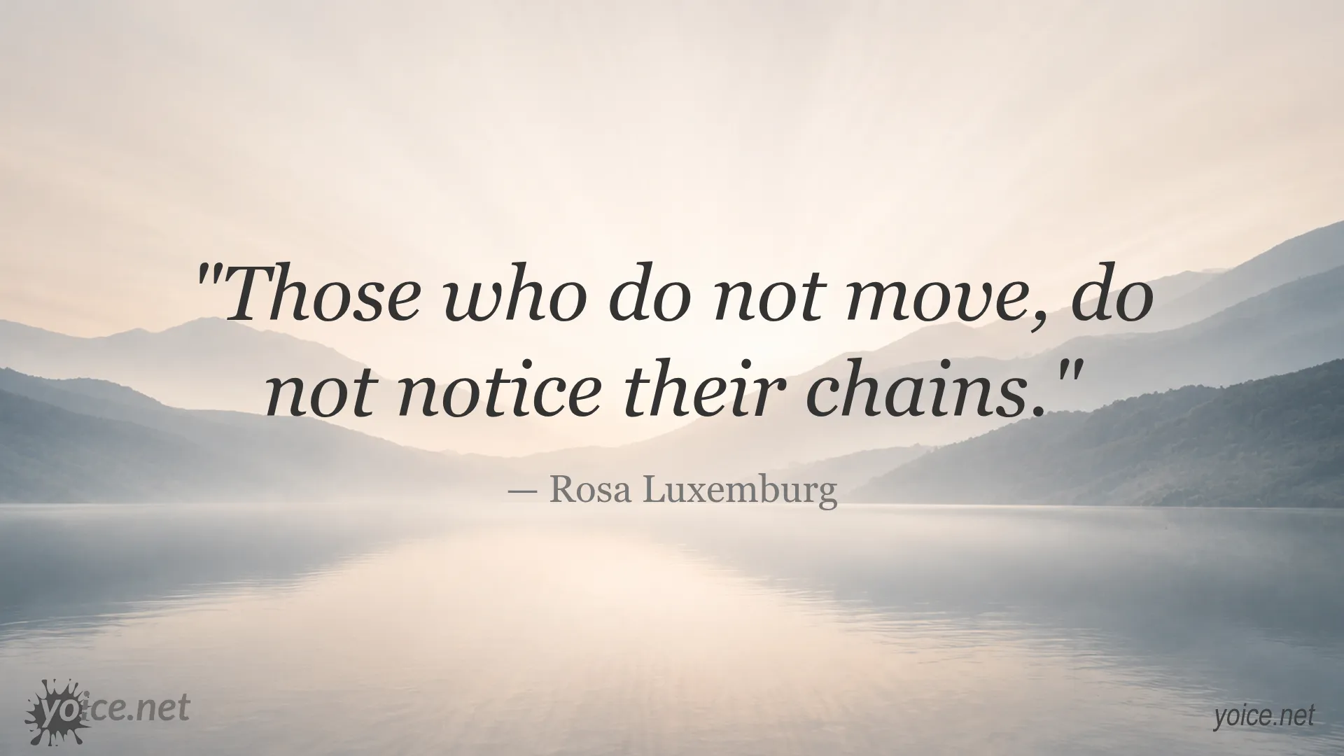 Inspirational quote by Rosa Luxemburg about movement and freedom