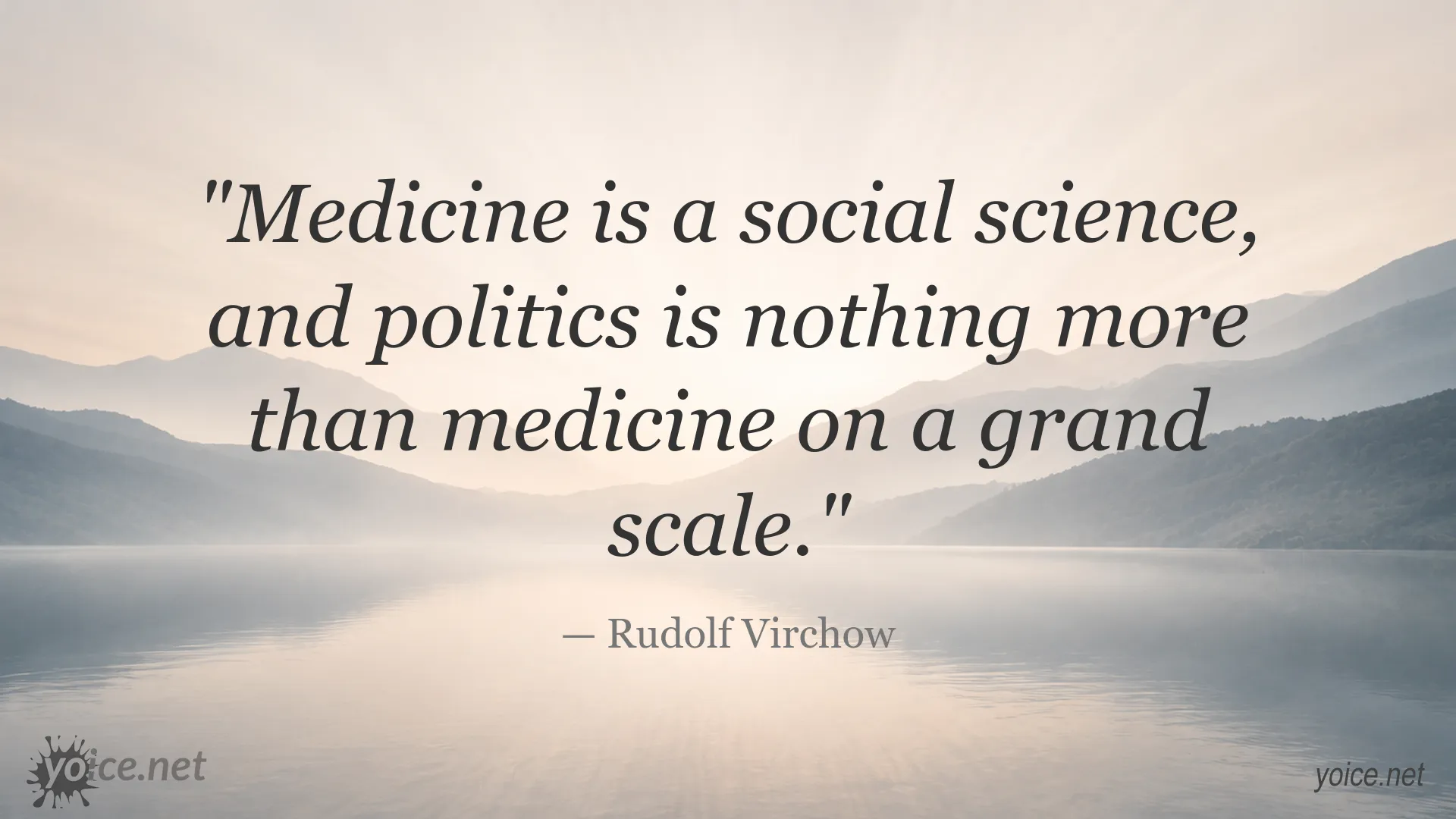 Inspirational Rudolf Virchow quote about medicine and politics