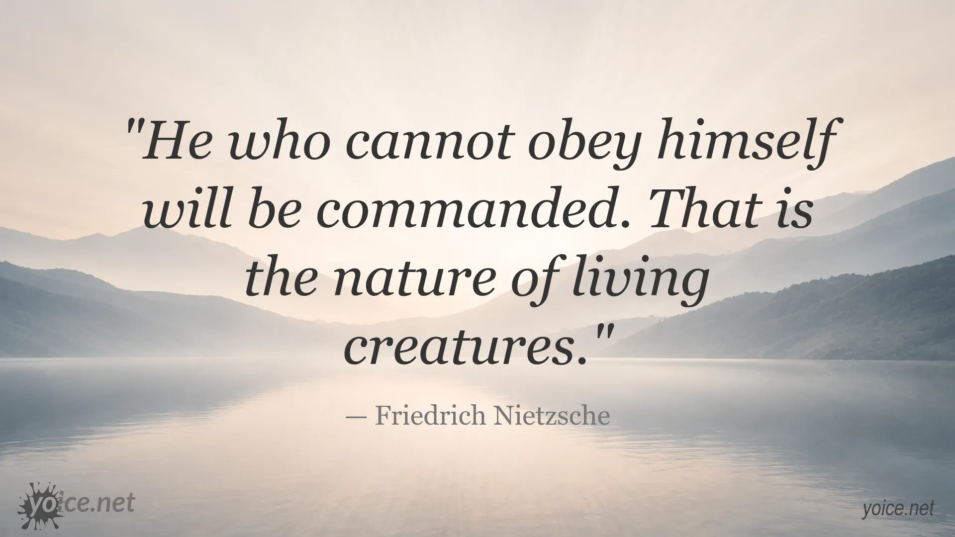 Friedrich Nietzsche quote about self-discipline and freedom