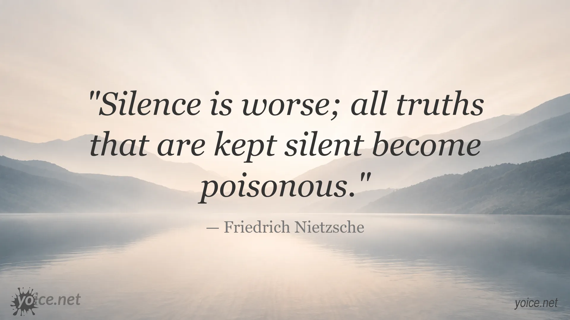 Inspirational Friedrich Nietzsche quote about silence and hidden truths
