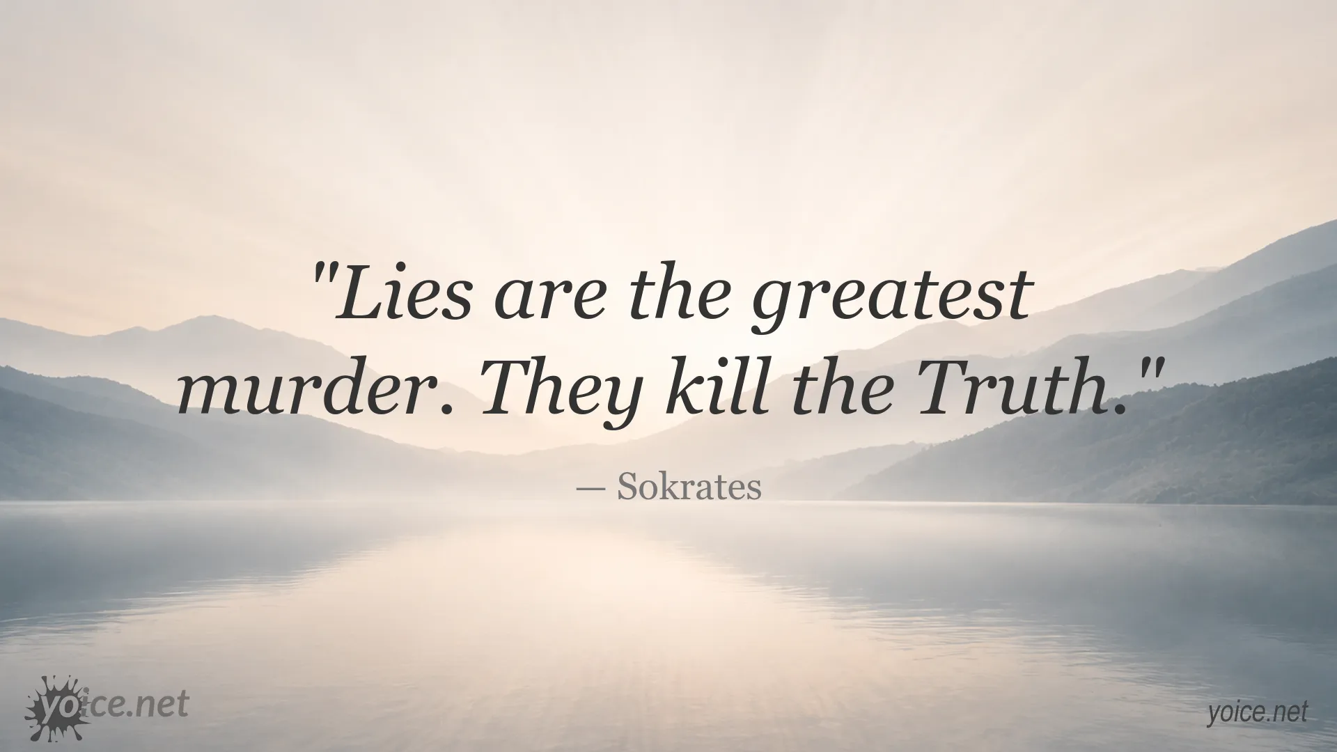 Inspirational Sokrates quote image about lies, truth, and the harm caused by deception