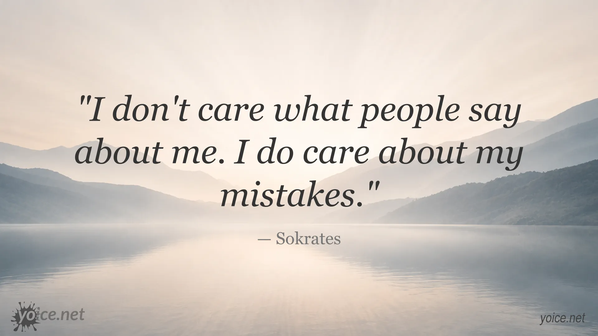 Sokrates quote about self-reflection and caring about mistakes