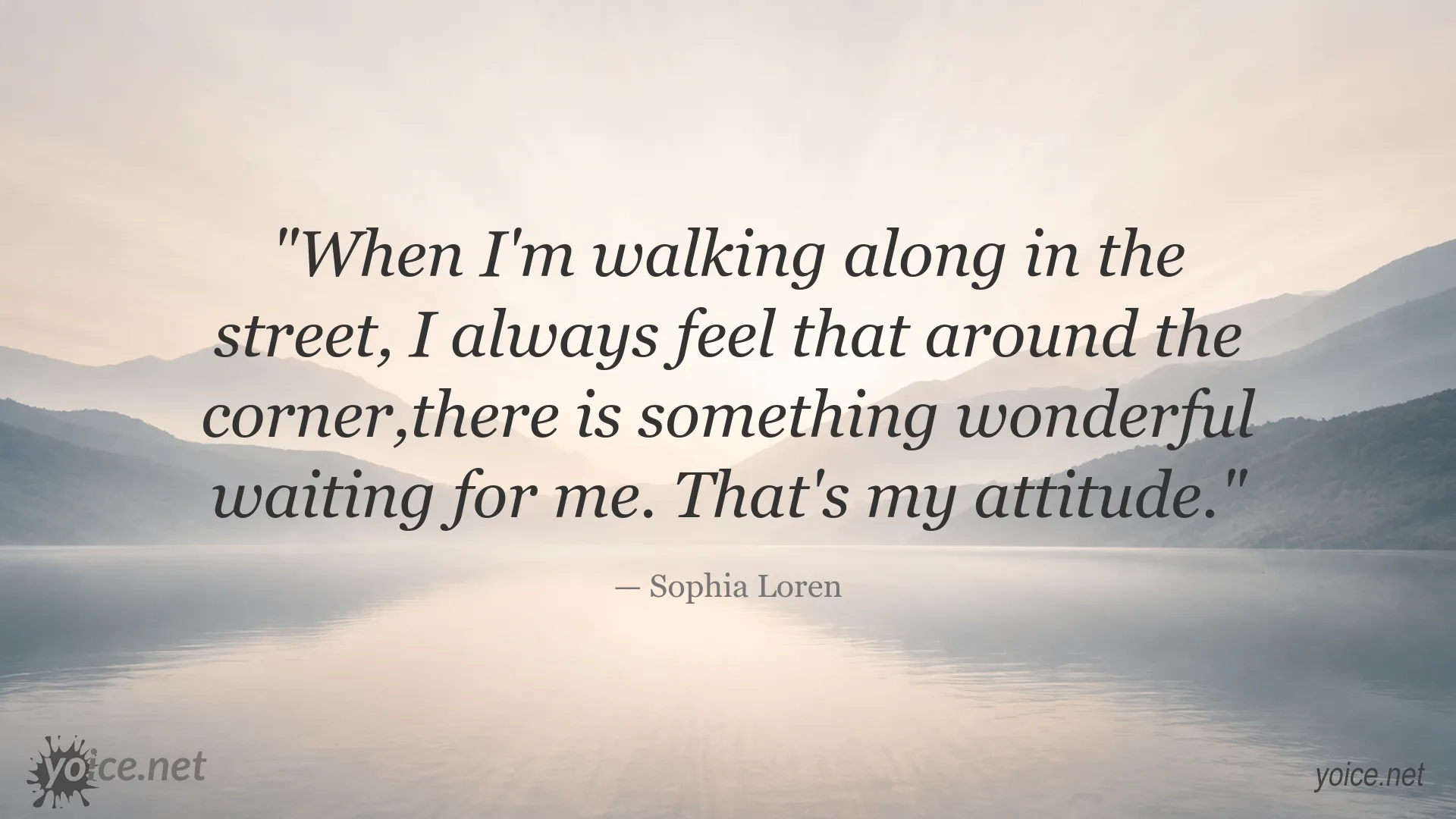 Sophia Loren optimism and confidence quote graphic