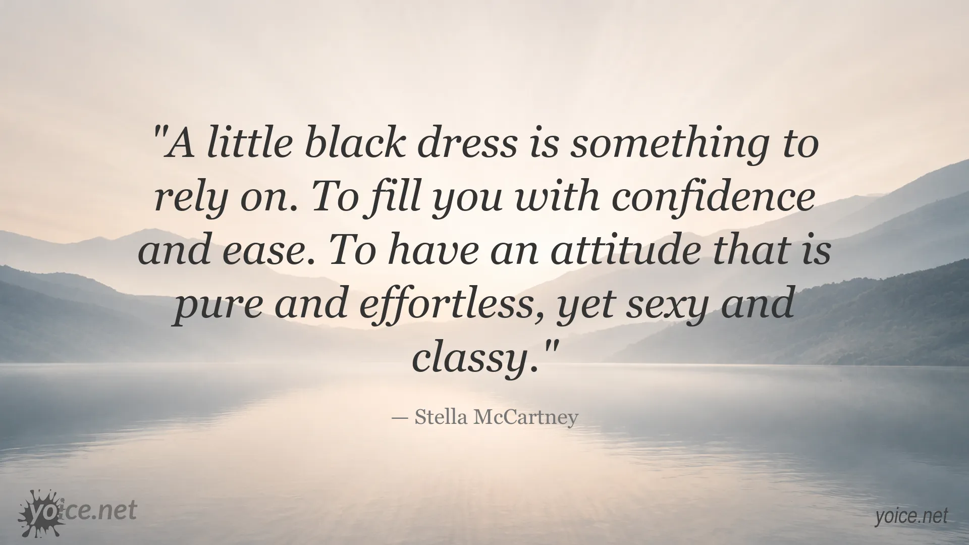 Stella McCartney quote image about the confidence and elegance of a little black dress