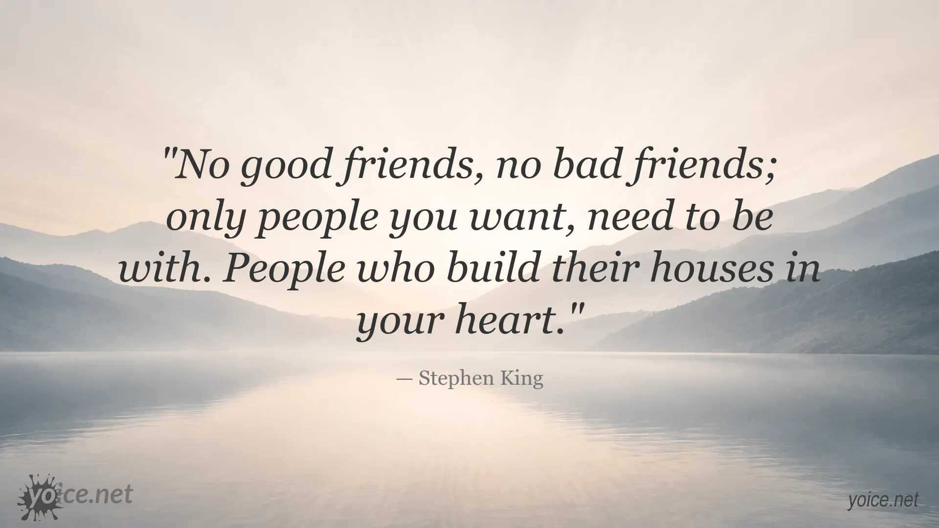 Stephen King quote image about friendship, meaningful relationships, and people who matter