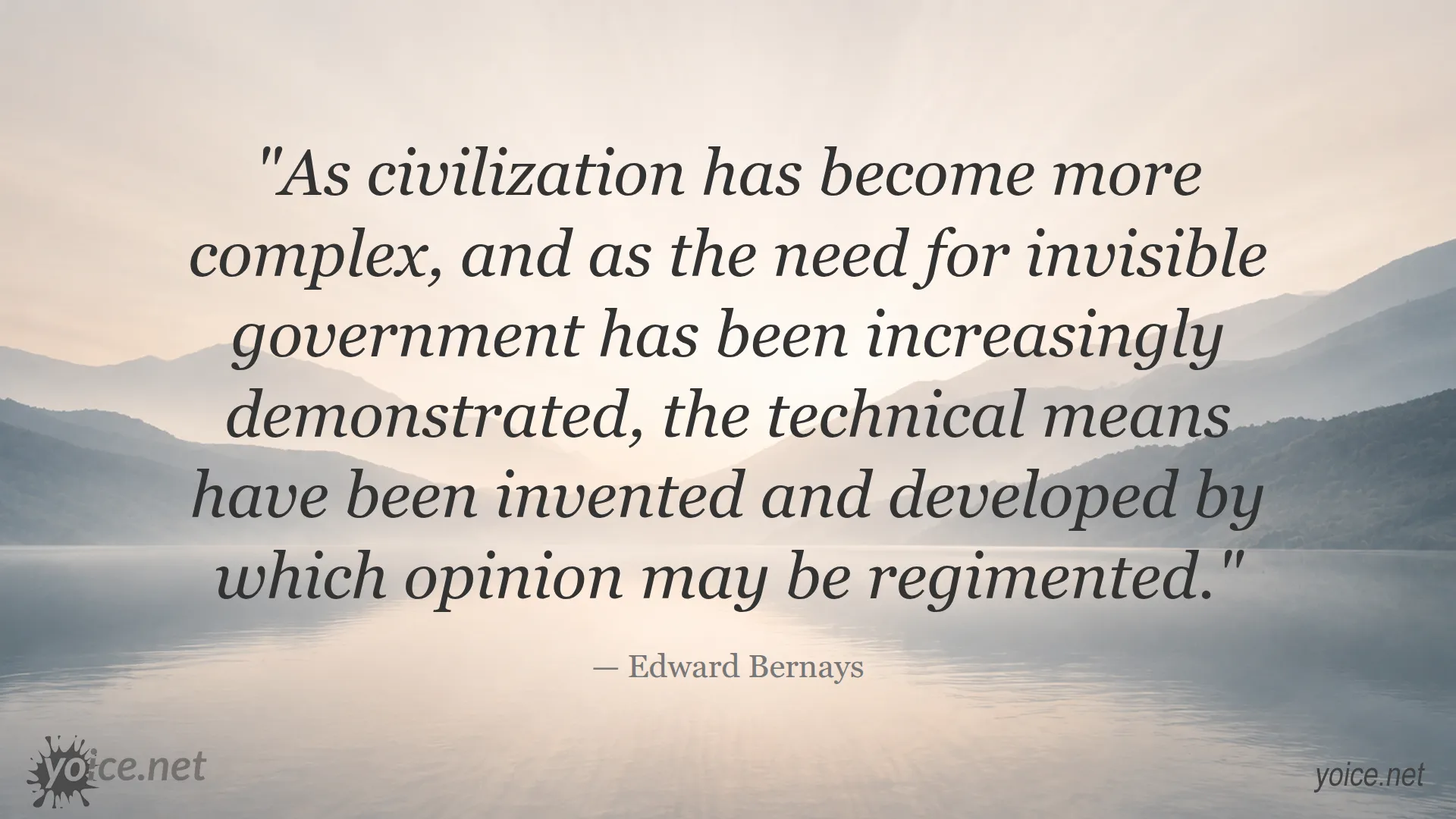 Quote about opinion control by Edward Bernays