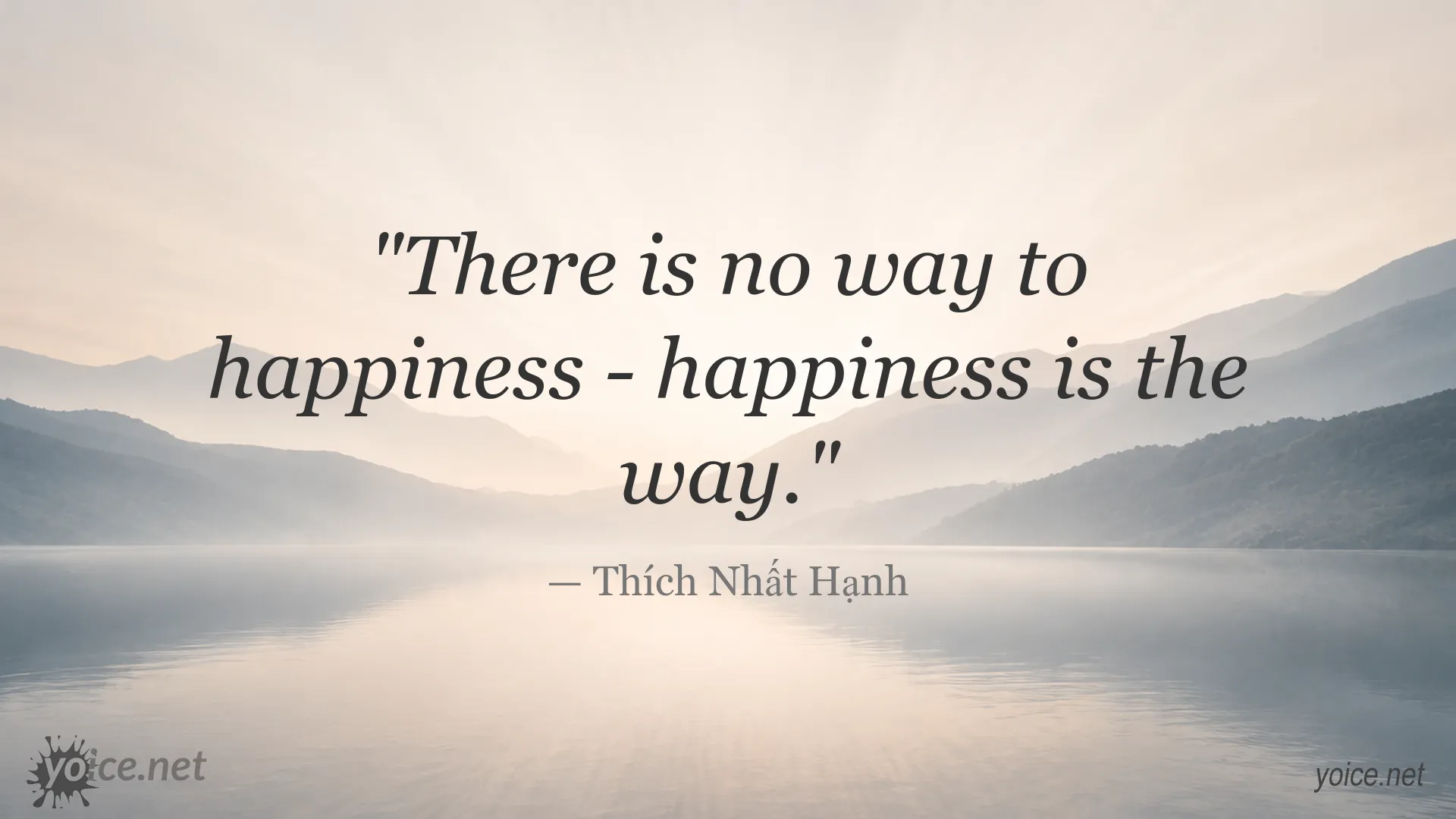 Inspirational happiness quote image by Thích Nhất Hạnh