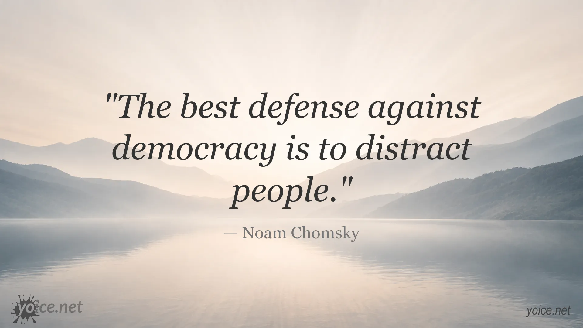 Noam Chomsky quote image about democracy and public distraction
