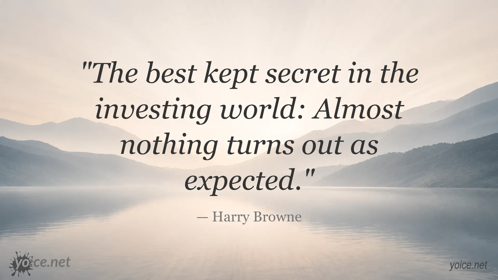 Harry Browne investing quote image about uncertainty in financial markets