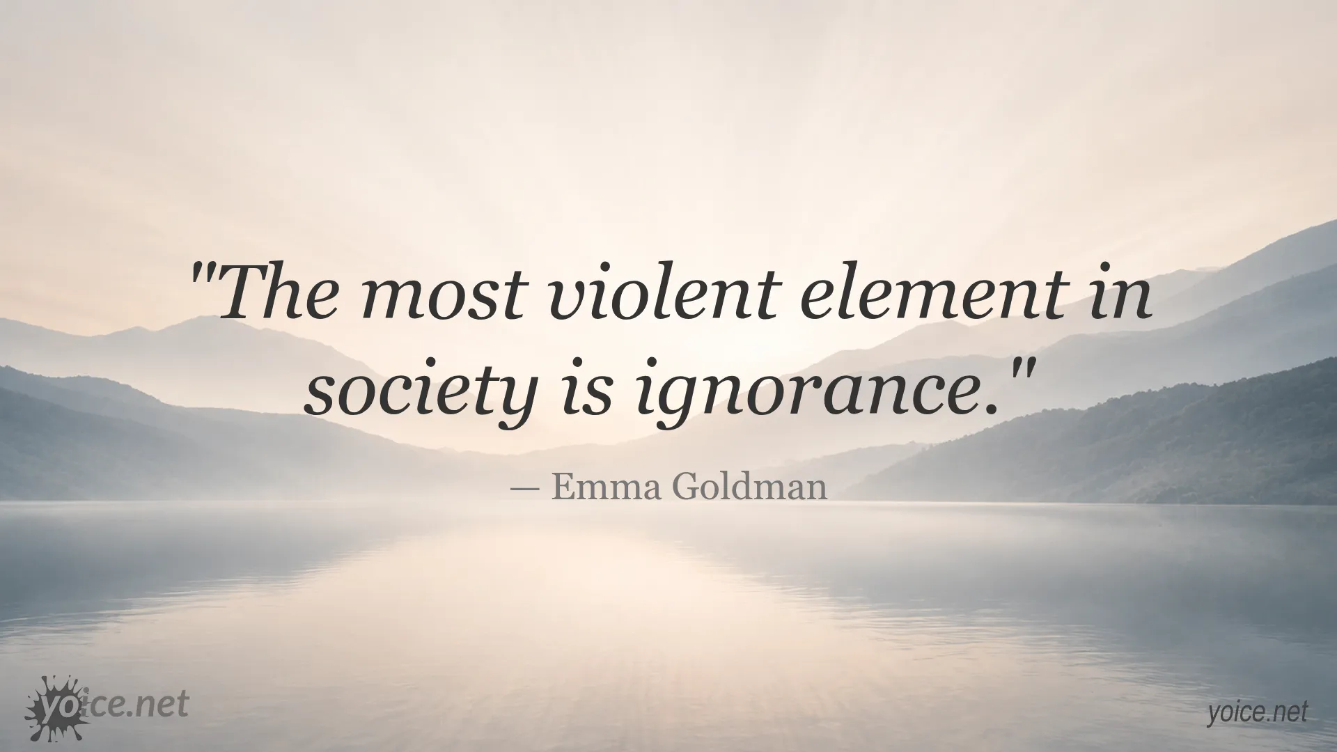 Emma Goldman quote about ignorance and violence in society