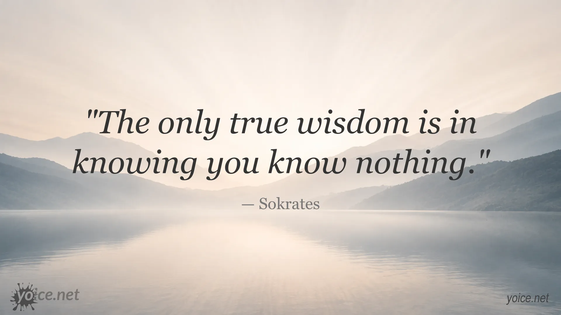The Only True Wisdom quote image attributed to Sokrates