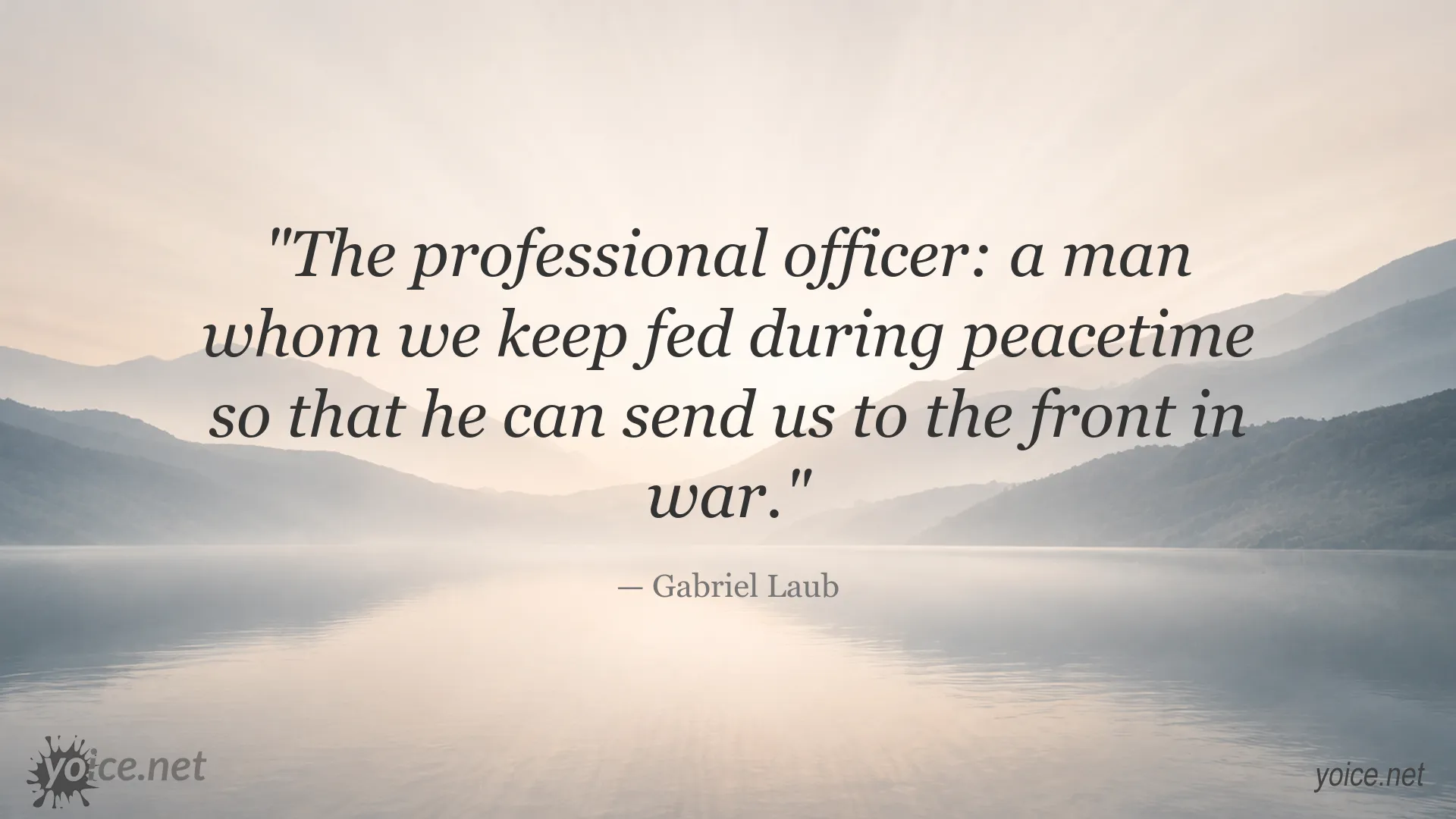 The Professional Officer quote by Gabriel Laub about military service and war