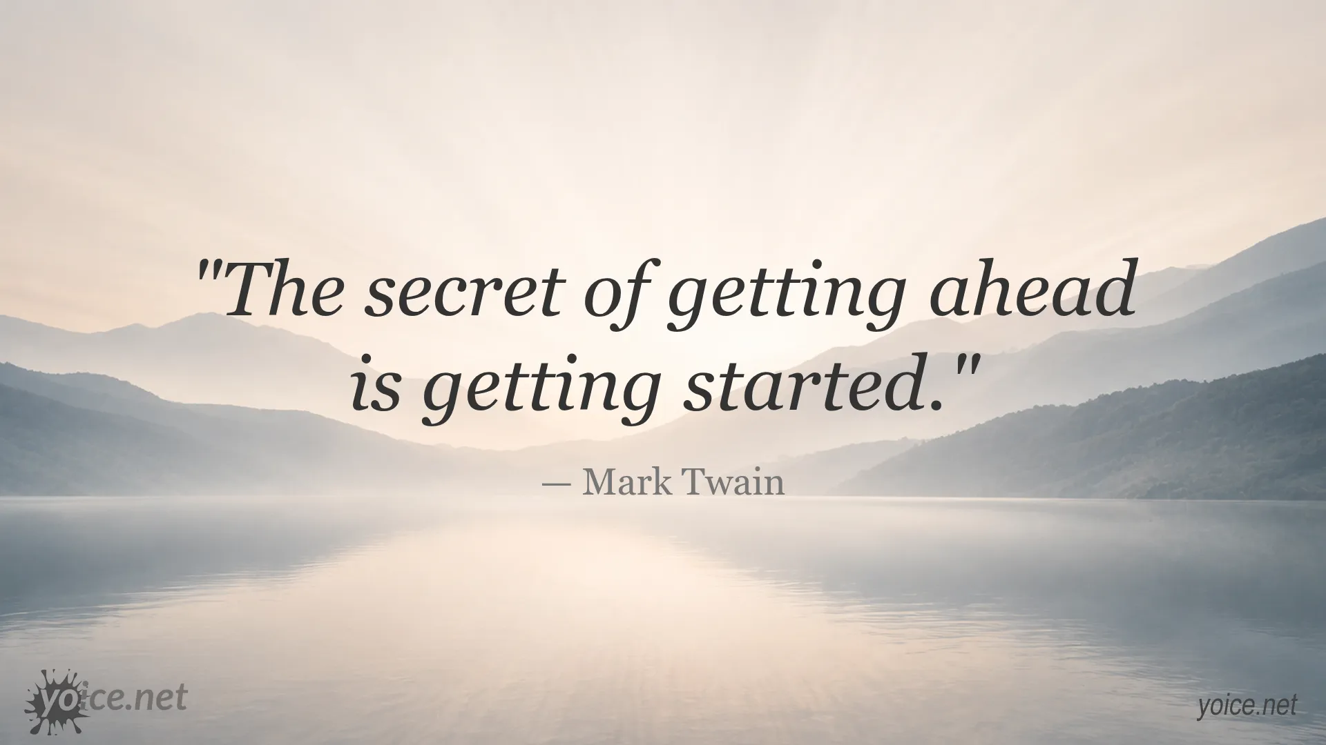 The Secret of Success quote graphic by Mark Twain