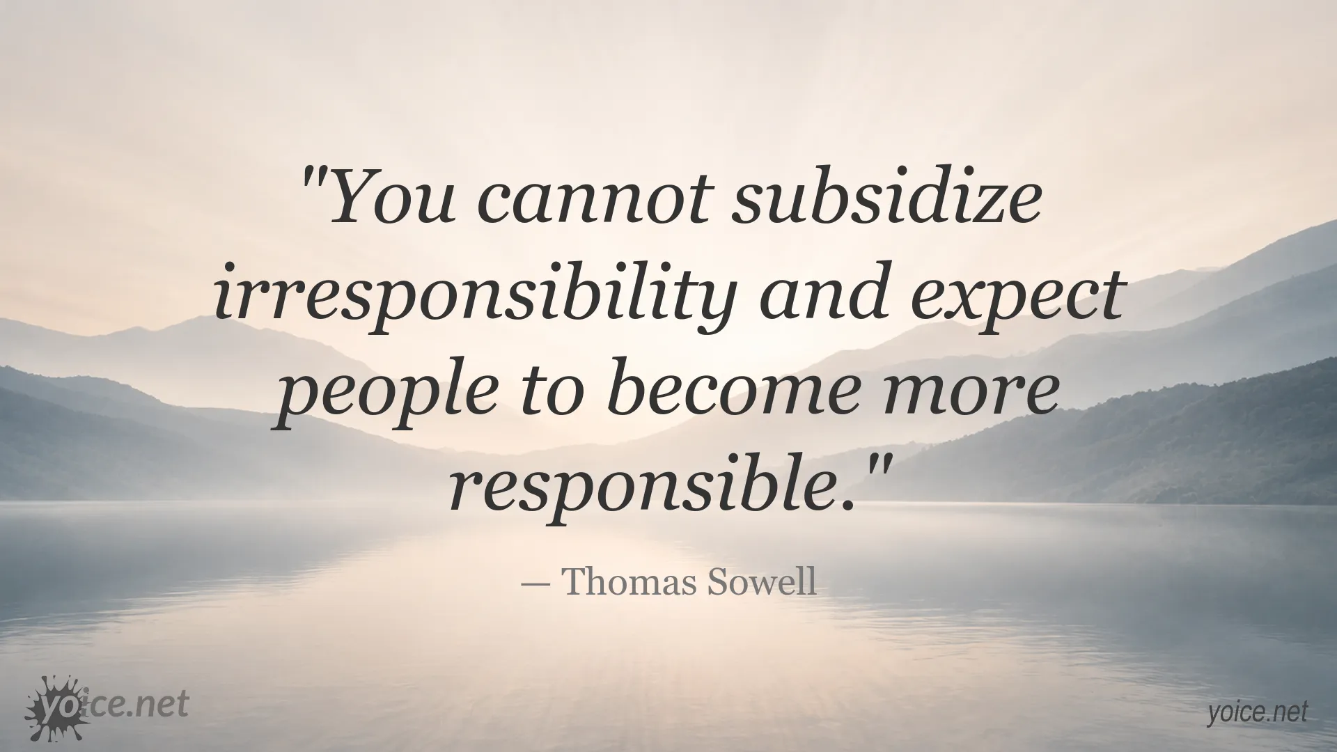 Thomas Sowell quote about irresponsibility and subsidies