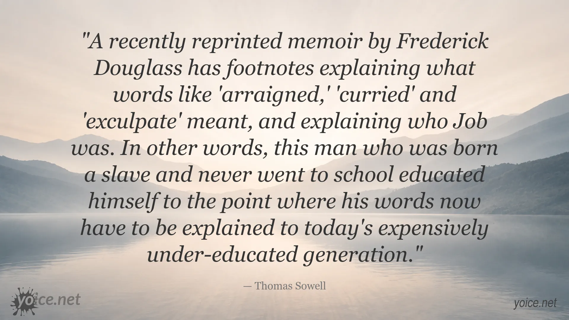 Thomas Sowell quote about self-education, literacy, and the education crisis