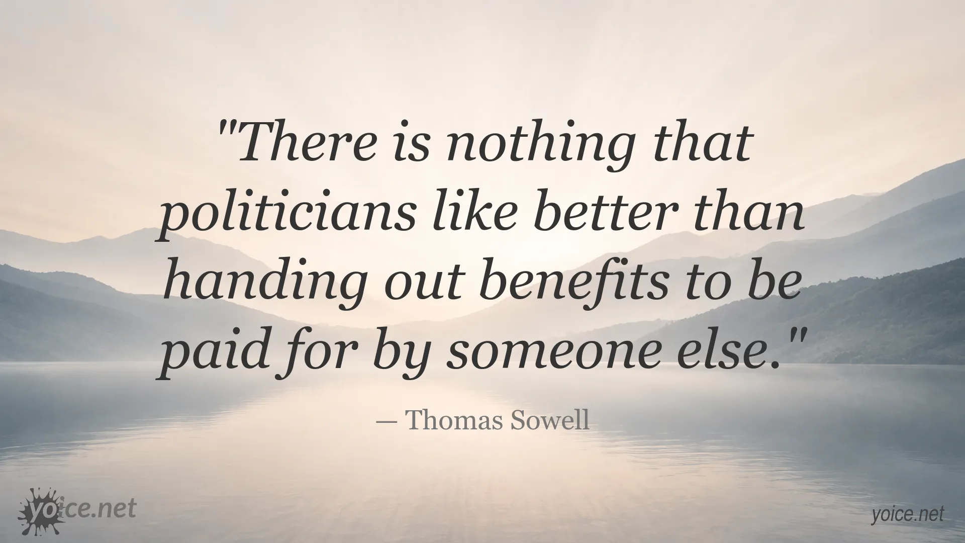 Thomas Sowell quote about politicians and benefits