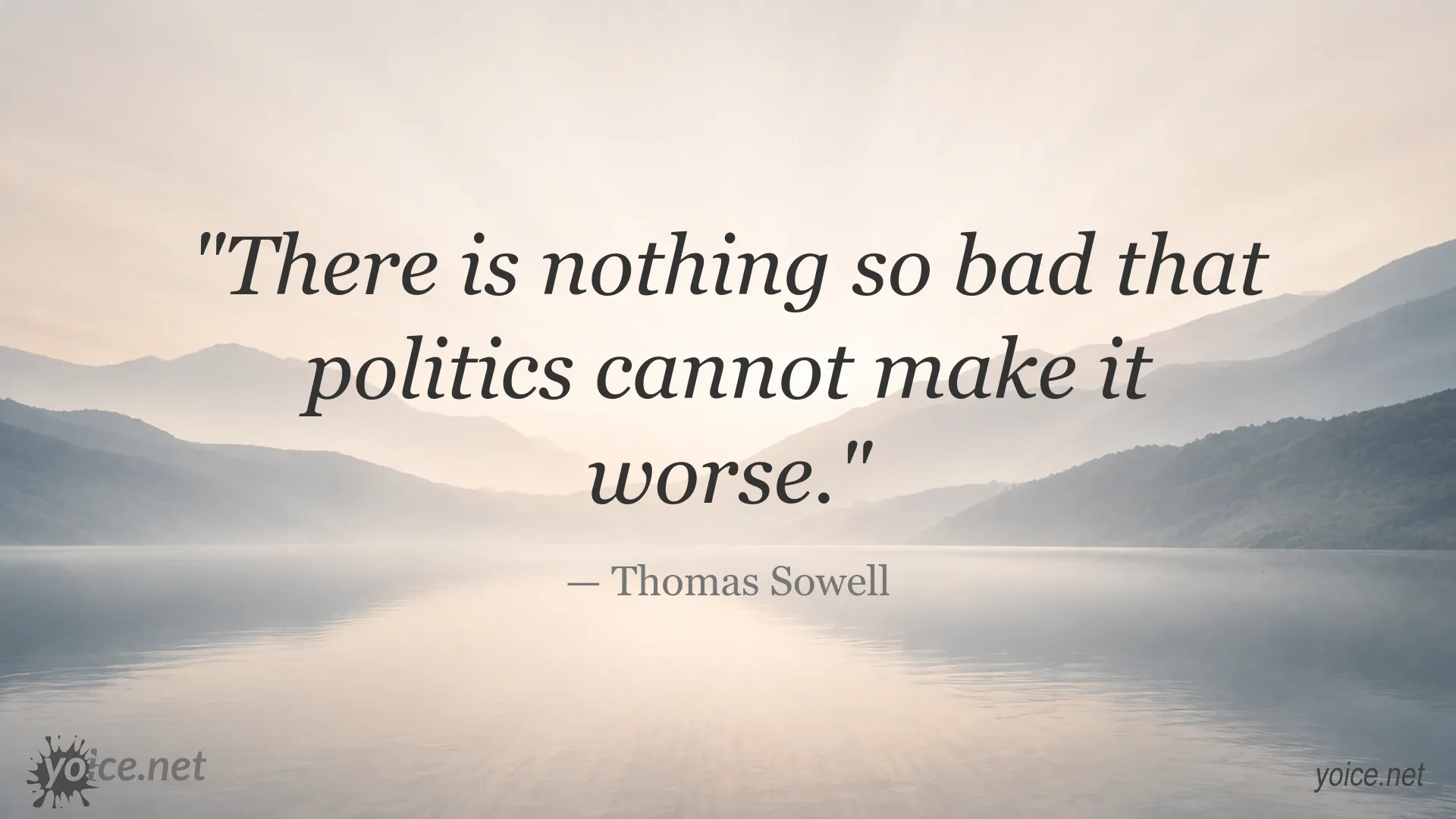 Thomas Sowell quote graphic about politics and worsening problems