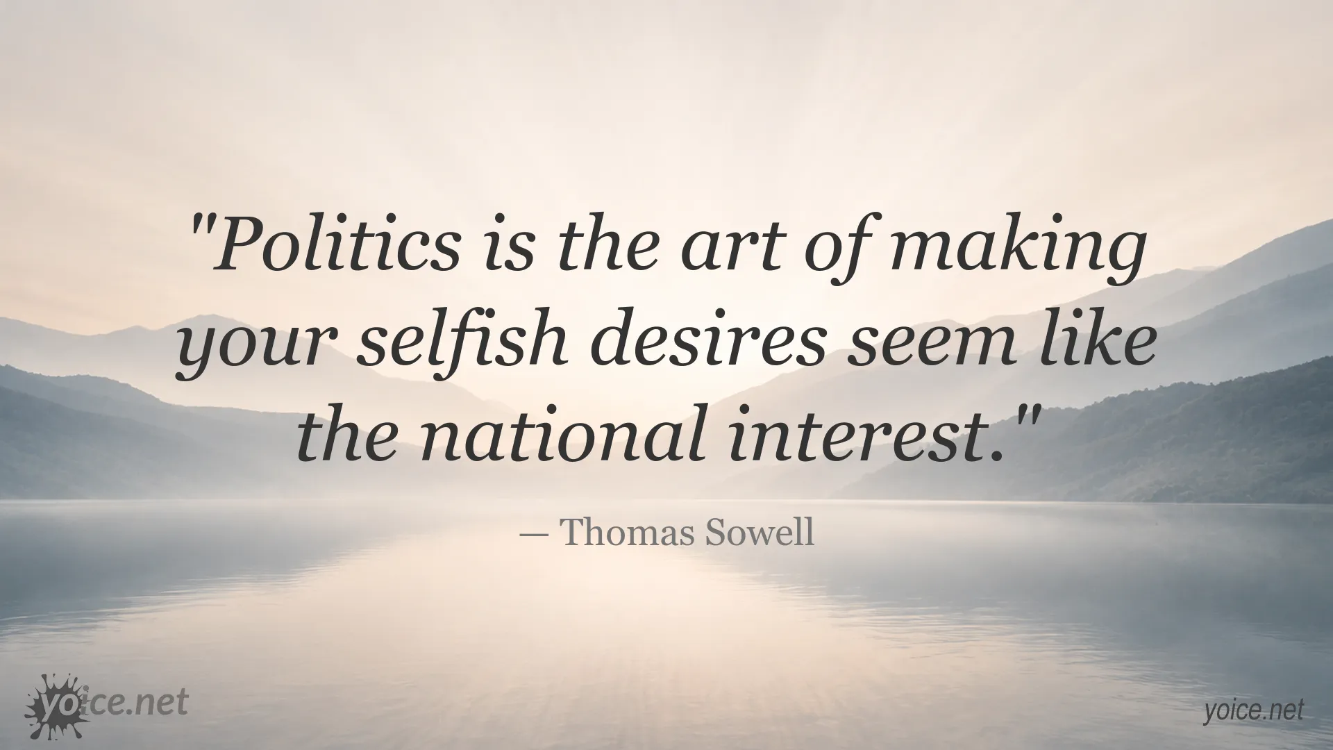 Thomas Sowell quote about politics and national interest