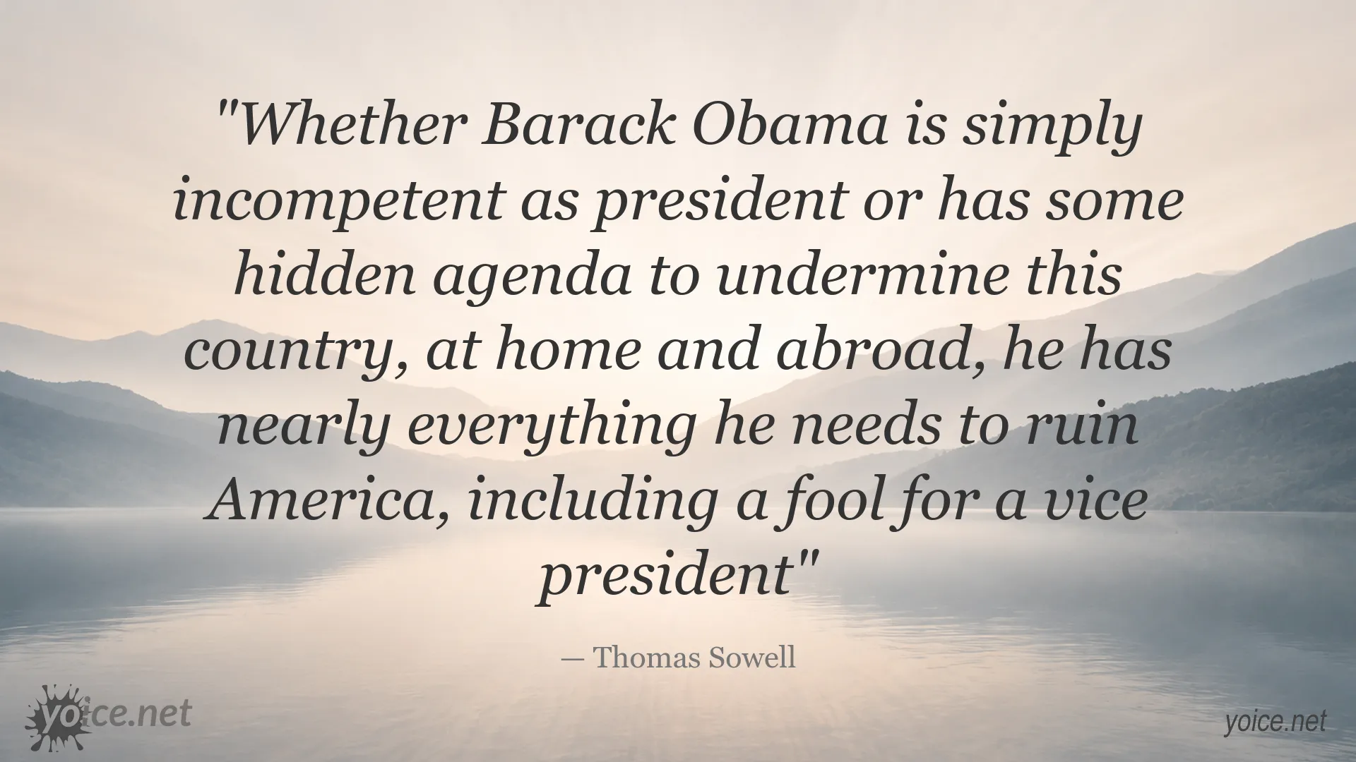 Thomas Sowell quote discussing Barack Obama and his presidency