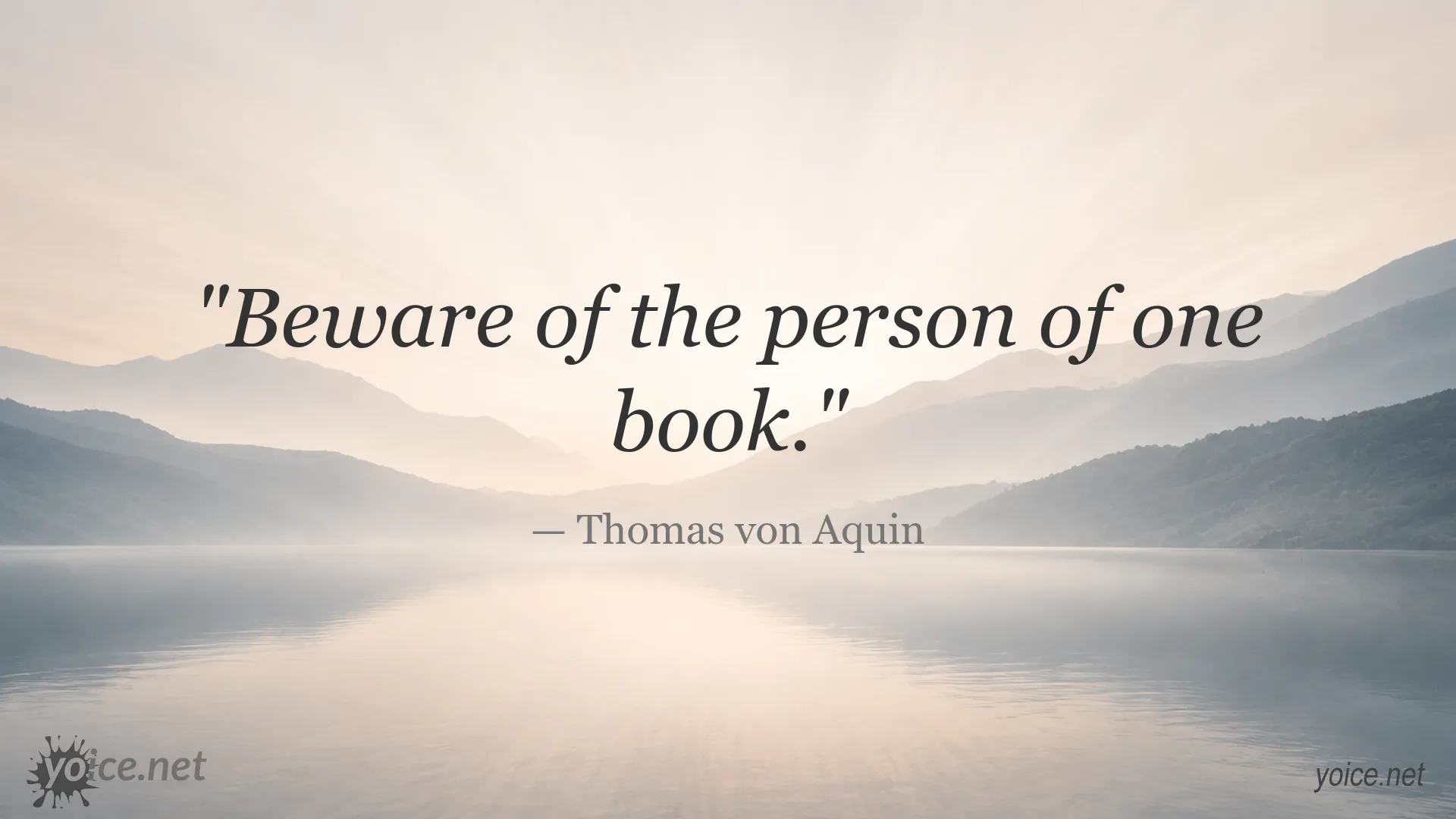 Inspirational quote image attributed to Thomas von Aquin
