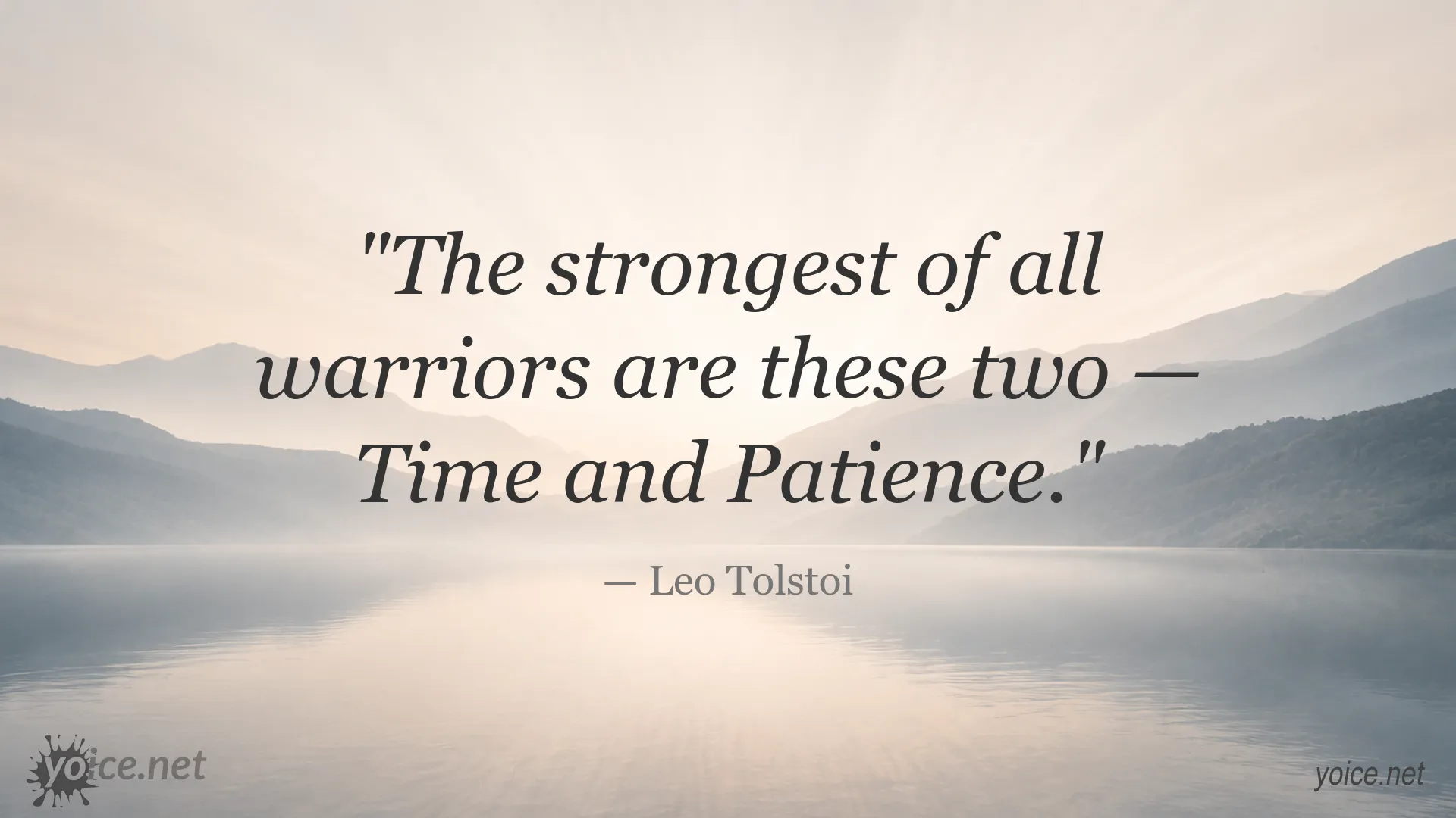 Inspirational time and patience quote image by Leo Tolstoi
