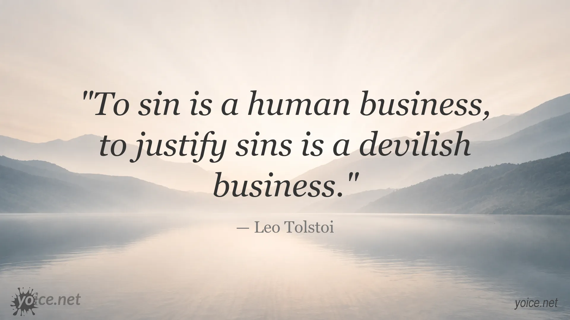 Quote by Leo Tolstoi about sin and justifying sins
