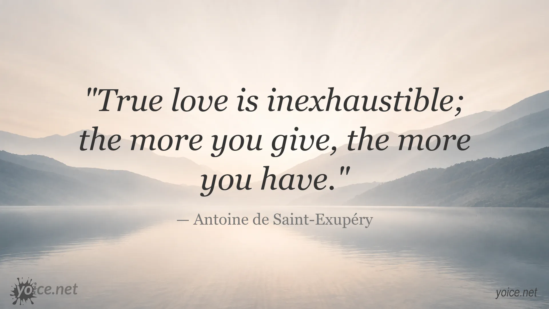 Inspirational true love quote image by Antoine de Saint-Exupéry