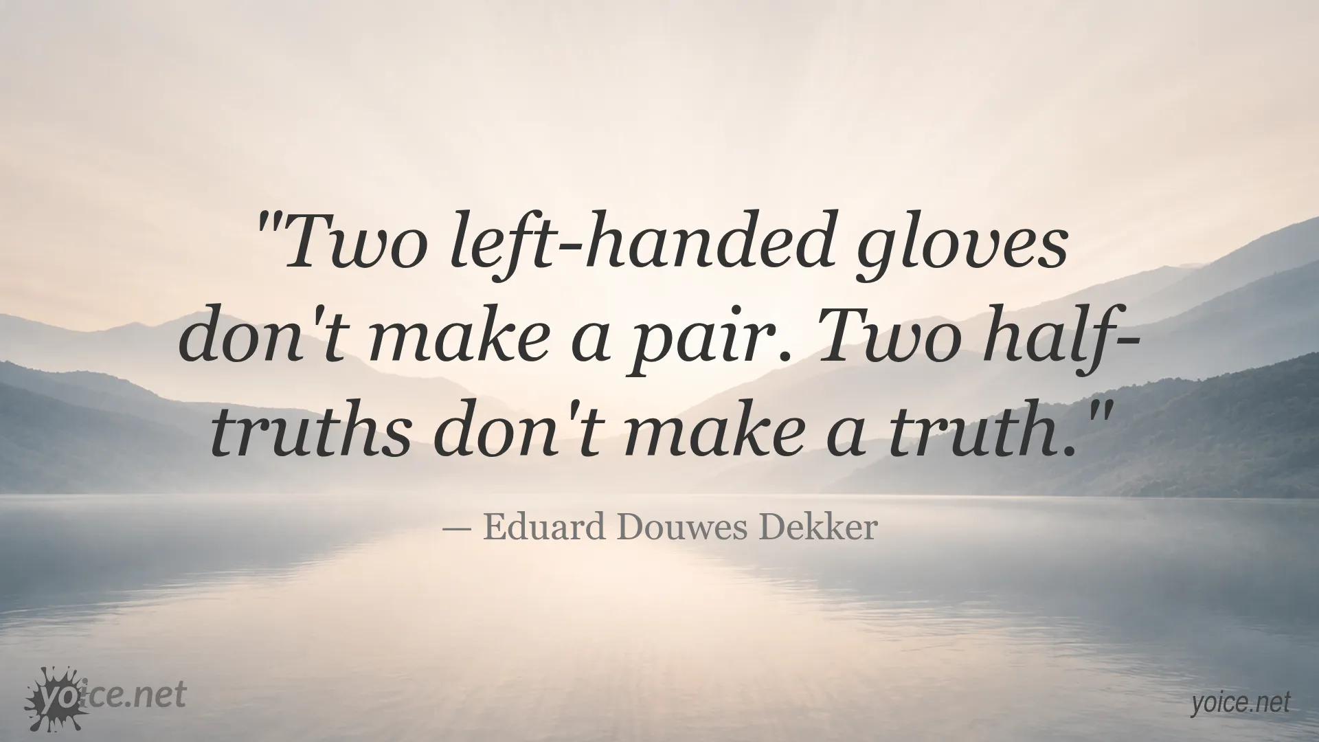 Quote by Eduard Douwes Dekker about truth and half-truths