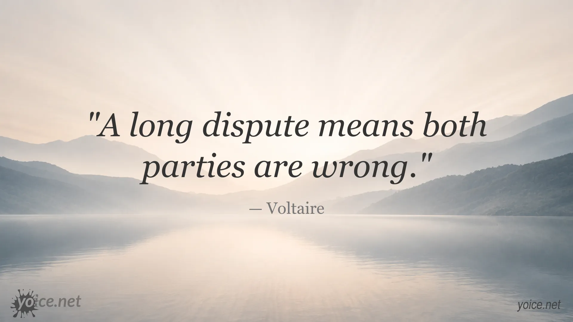 Voltaire quote image about long disputes and disagreement