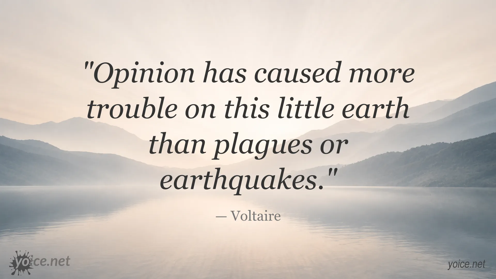 Voltaire quote about opinions causing trouble