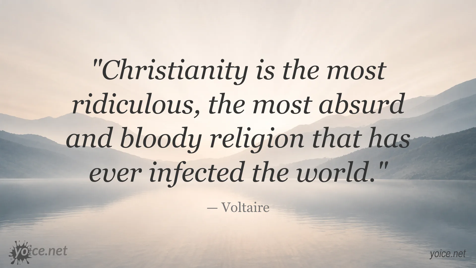 Voltaire quote image about Christianity and religious criticism