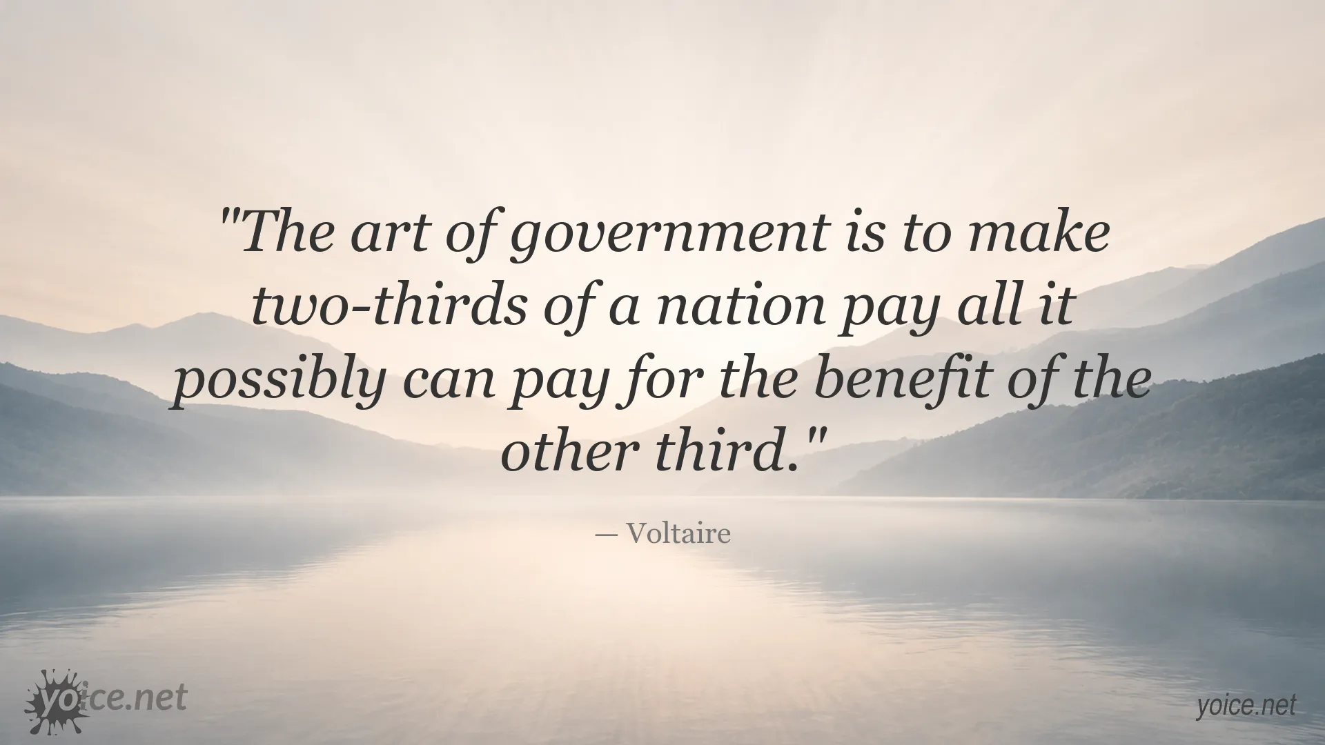 Voltaire quote about the art of government