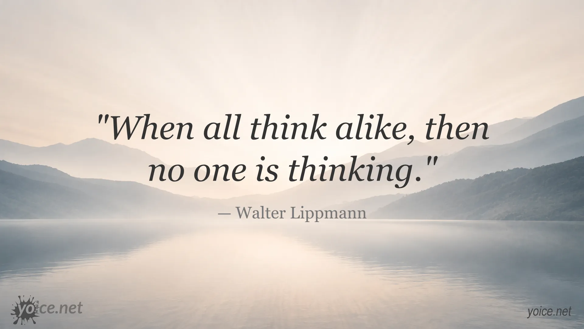 Inspirational quote by Walter Lippmann on collective thinking