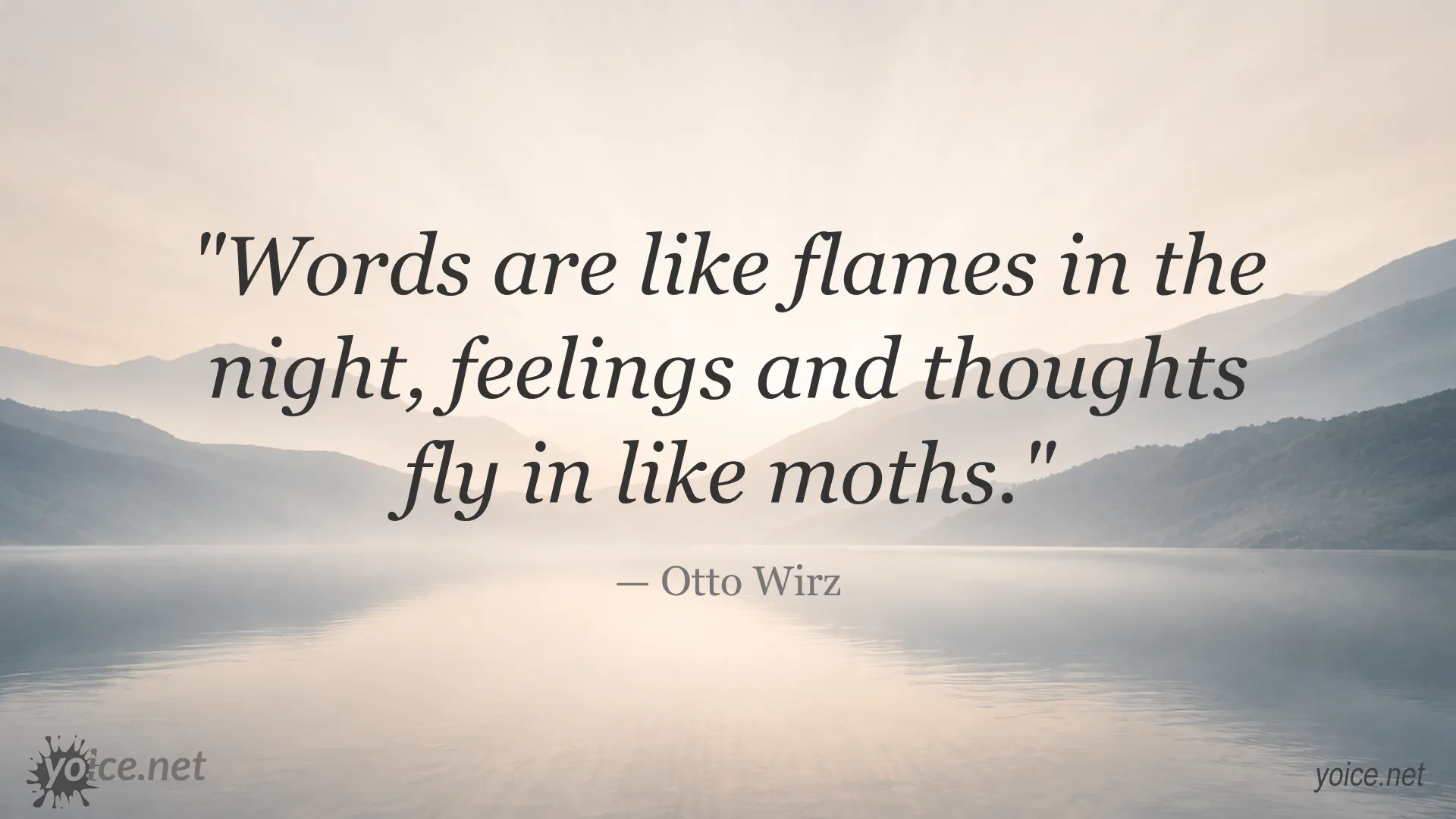 Inspirational quote about words and feelings by Otto Wirz